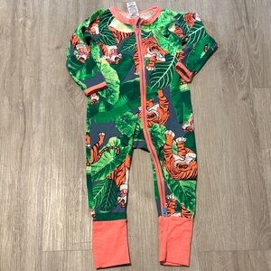 Bonds Green and Orange Tiger Print Footie